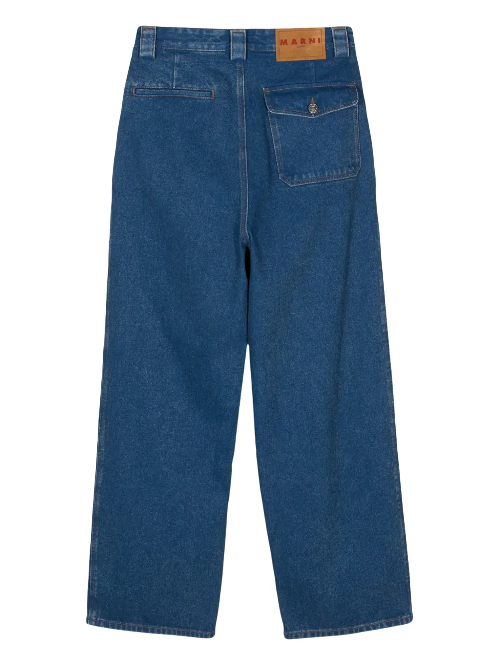 Marni Katoenen jeans met logopatch - Blauw