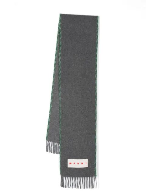Marni logo-patch scarf Men