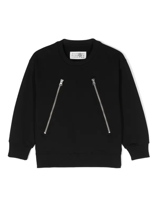 MM6 Maison Margiela Kids single stitch Logo Sweatshirt Black FARFETCH CA