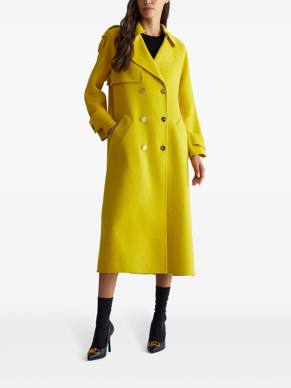 LIU JO Wool blend trench coat - Geel