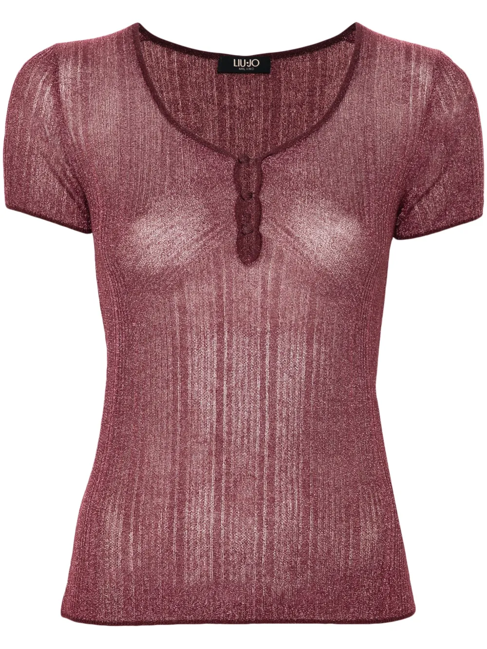 LIU JO Gebreide lurex top Roze