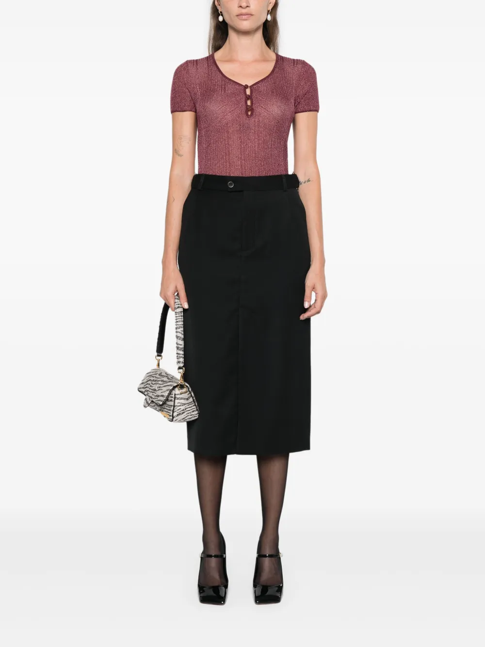 LIU JO Gebreide lurex top - Roze
