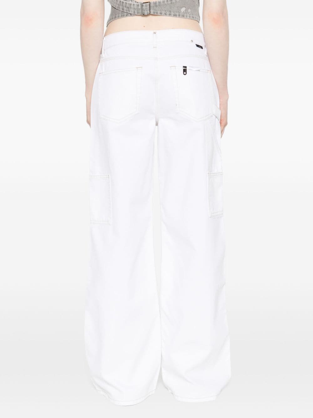 Shop Liu •jo Low-rise Flared Jeans In White