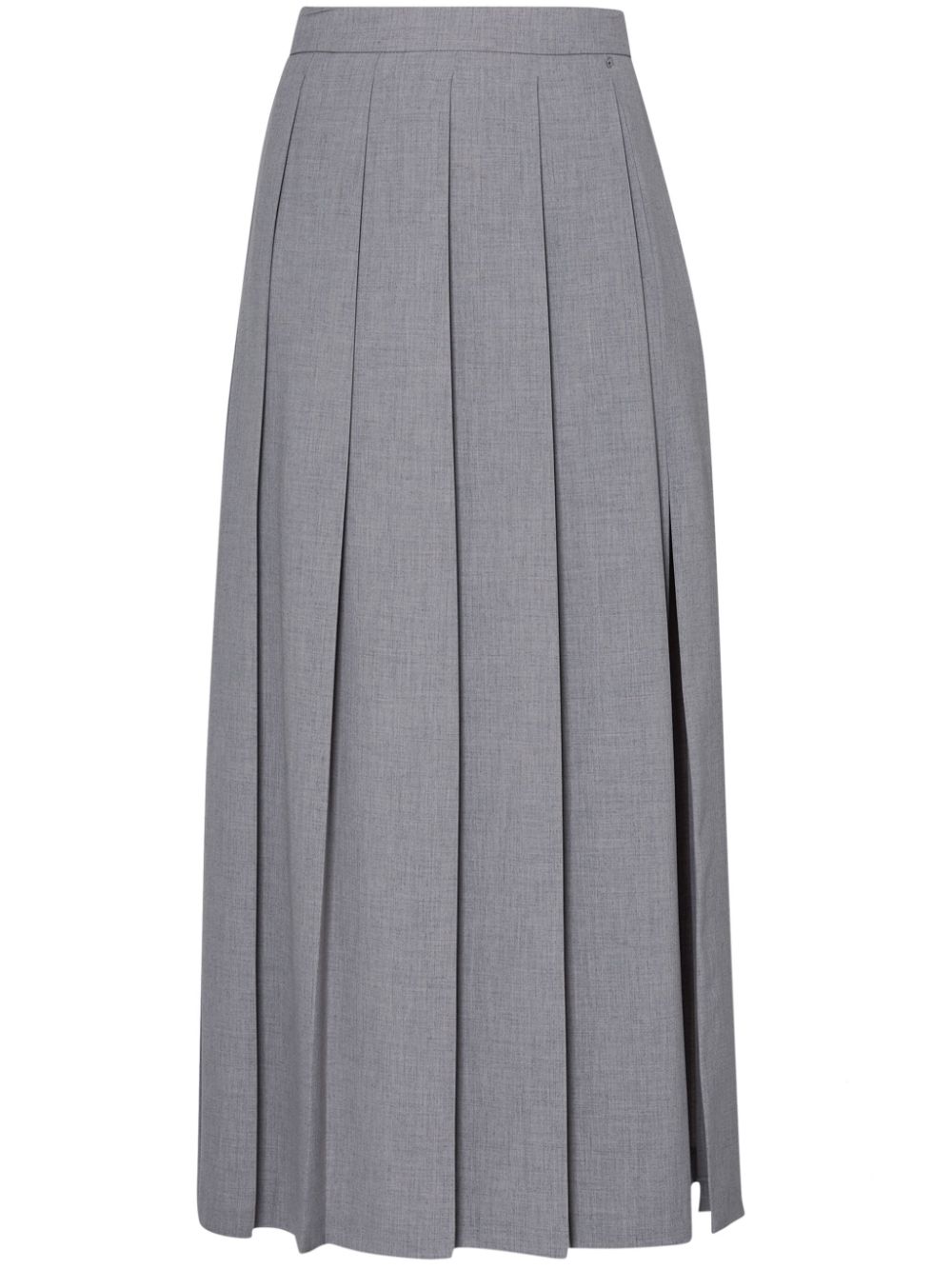 pleated midi skirt