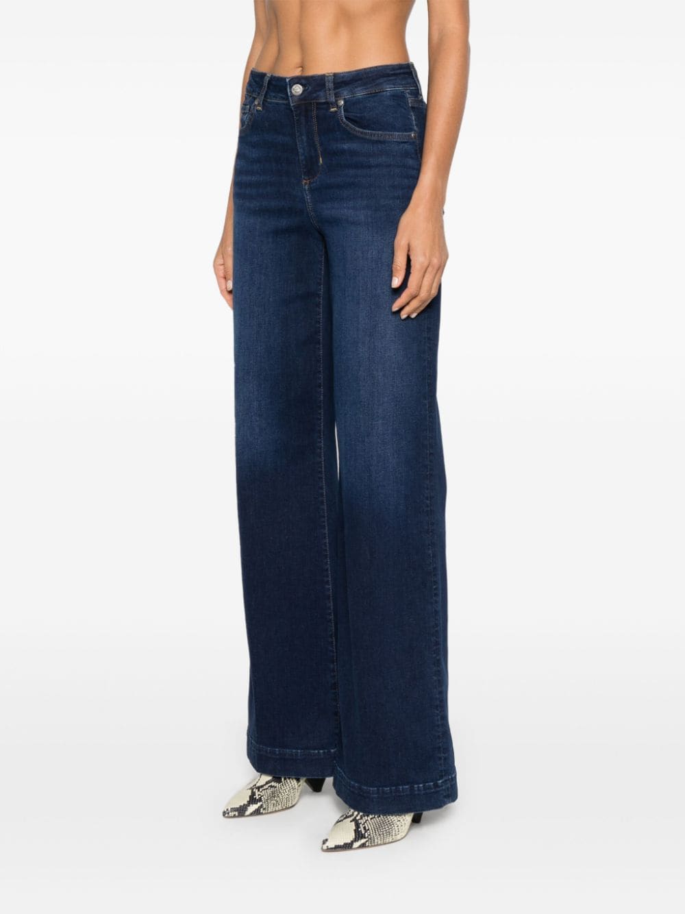 Shop Liu •jo Wide-leg Jeans In Blue