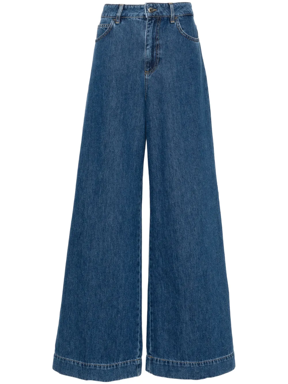 LIU JO Flared katoenen broek Blauw