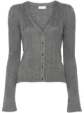LIU JO lurex-detail cardigan - Grey