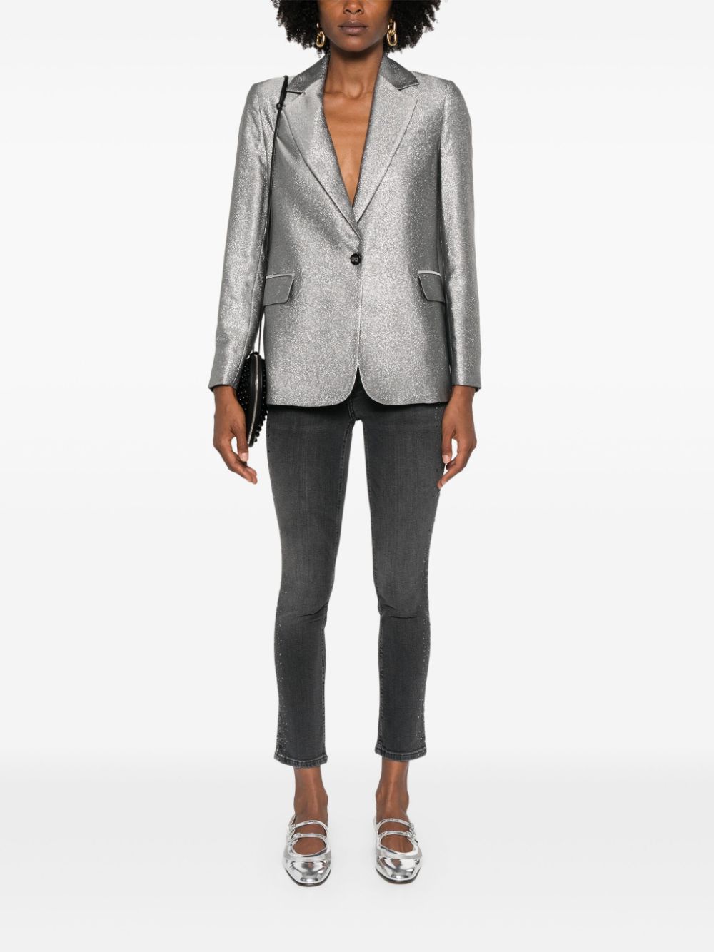 LIU JO Lurex blazer - Zilver