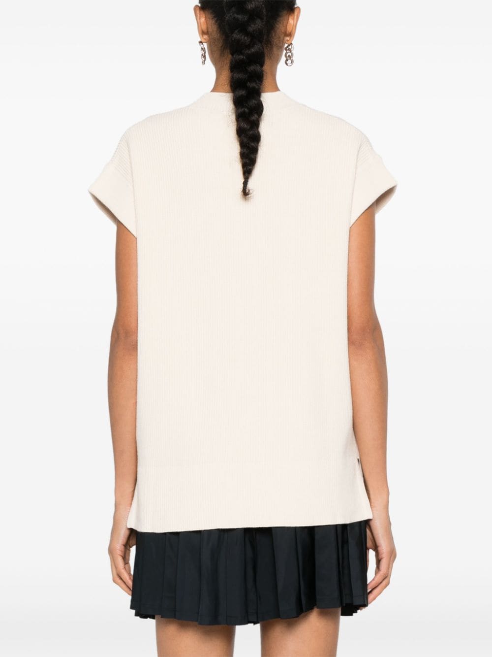 Shop Liu •jo Knitted Vest In Neutrals