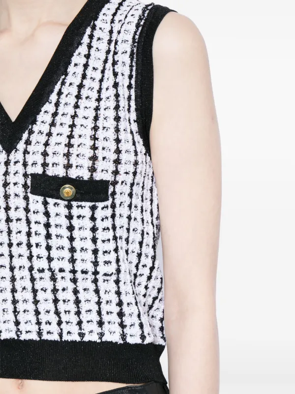 CHANEL Pre-Owned 1997 V-neck Bouclé Vest - Farfetch 