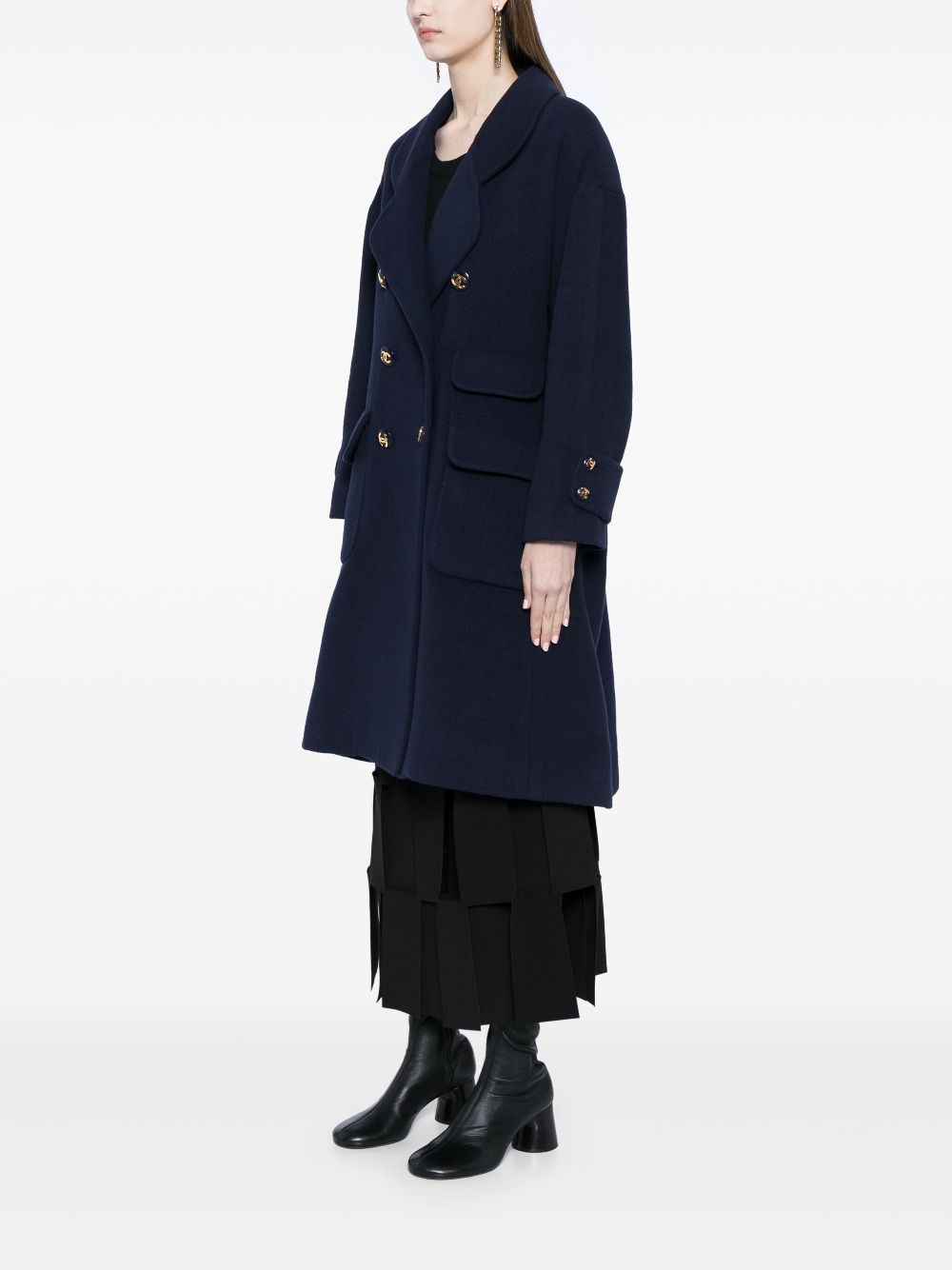 CHANEL 1988 double-breasted knee-length coat Women