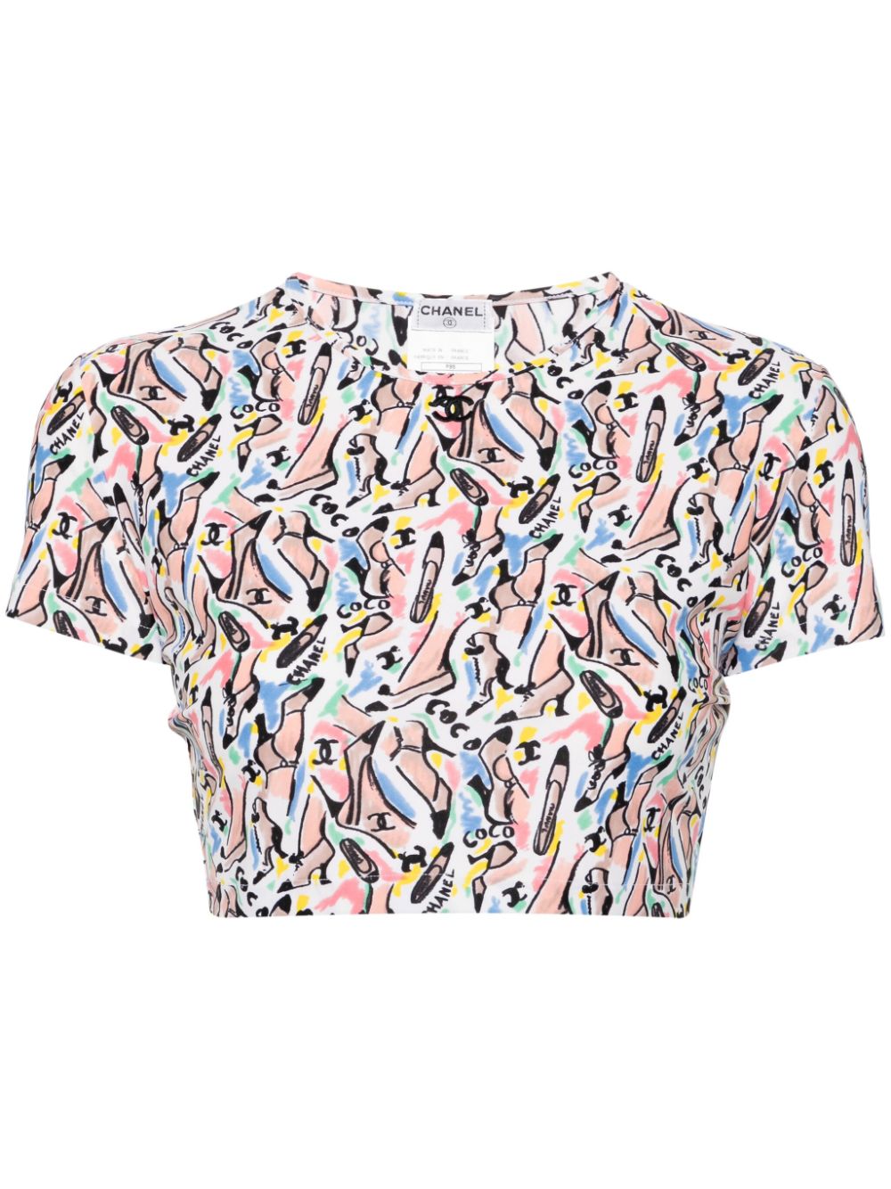 1995 shoe-print cropped T-shirt