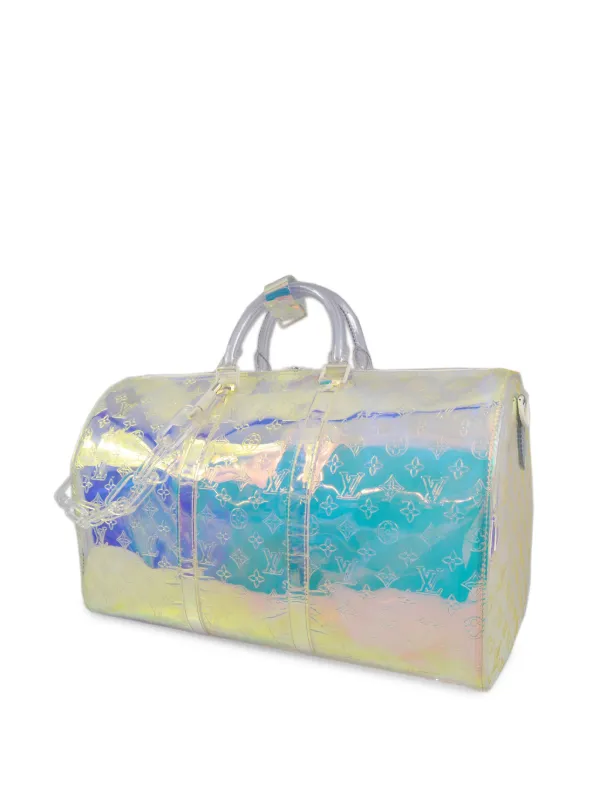 Louis Vuitton Pre Owned x Virgil Abloh 2019 Prism Keepall Bandouliere 50 two way Travel Bag Silver FARFETCH AU
