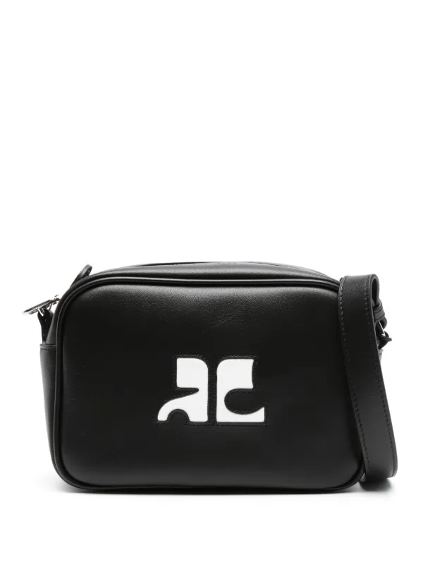 courrèges ブラック レザー ボディバッグ Courrèges Reedition Leather Shoulder Bag | Black | FARFETCH