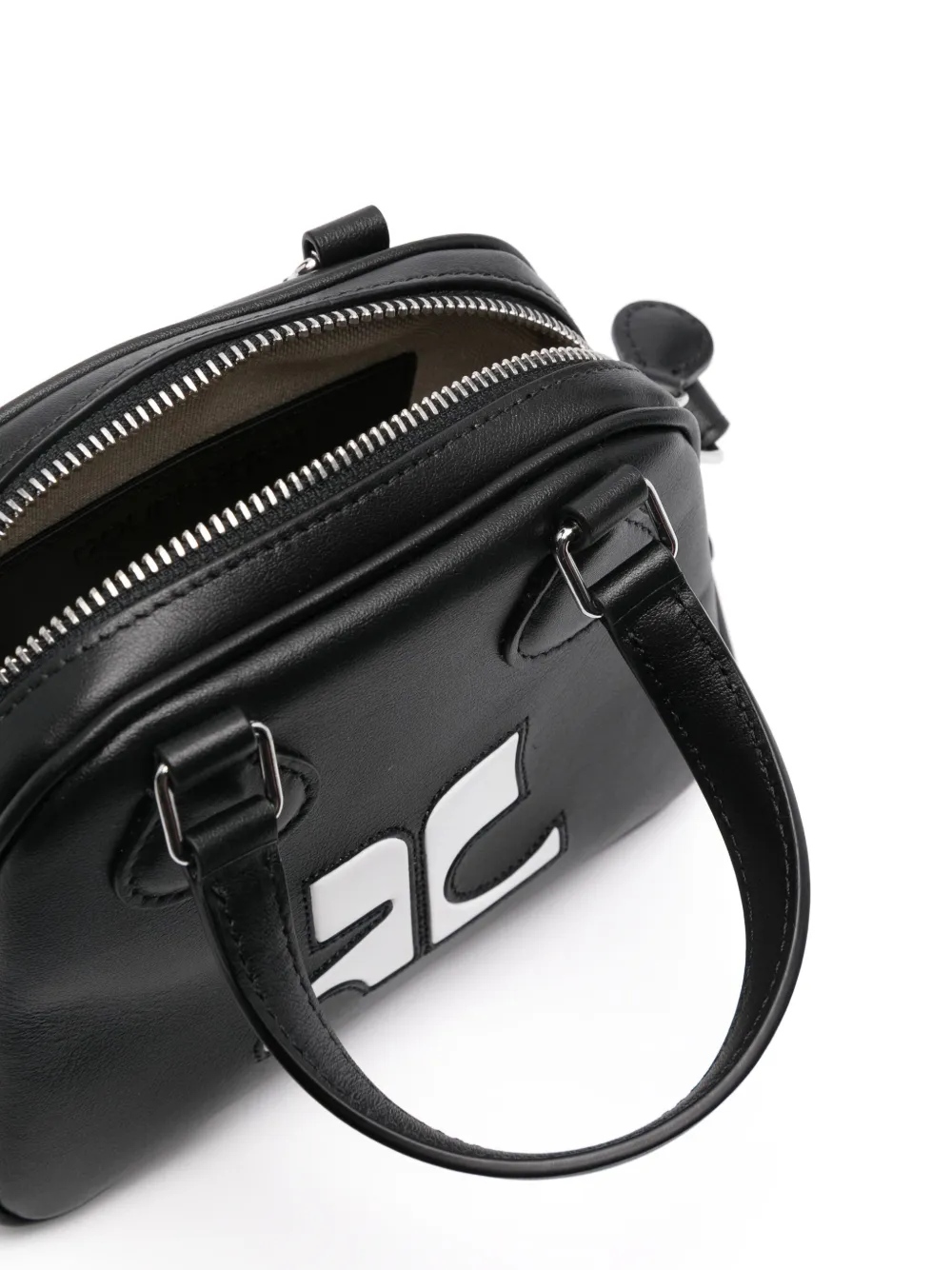 Courrèges Re-Issue leren crossbodytas Zwart