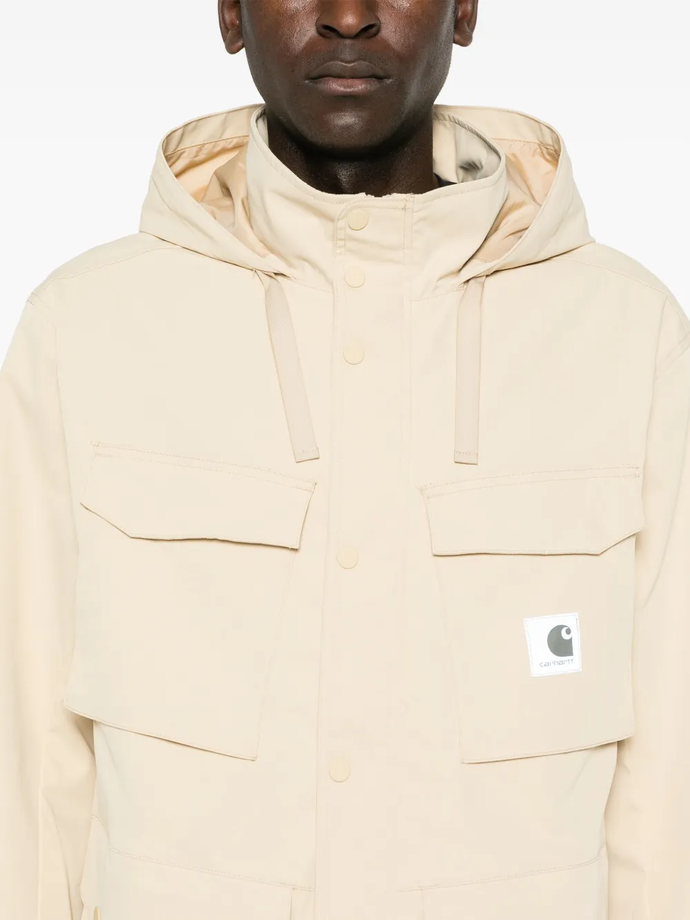 Carhartt WIP Balto jack met logopatch en capuchon Beige