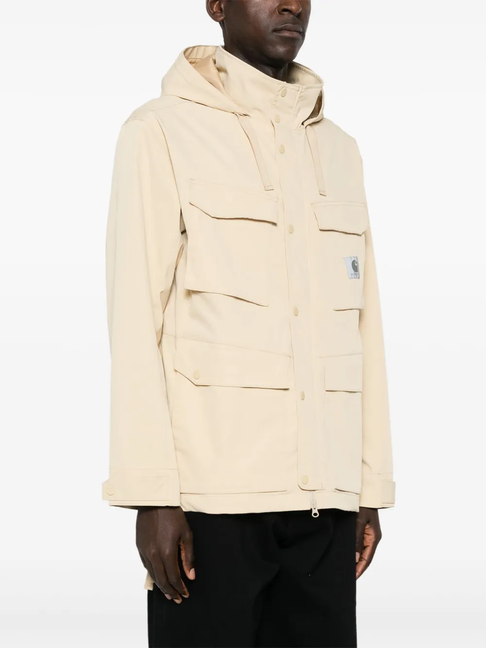 Carhartt WIP Balto jack met logopatch en capuchon Beige