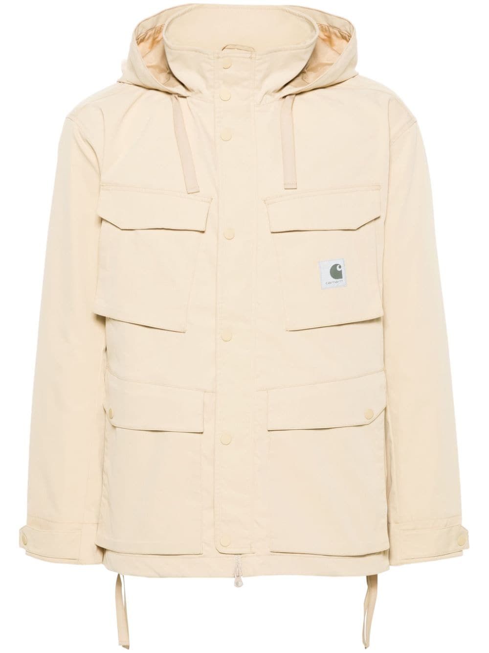 Carhartt Balto Logo-patch Hooded Jacket In Neutrals