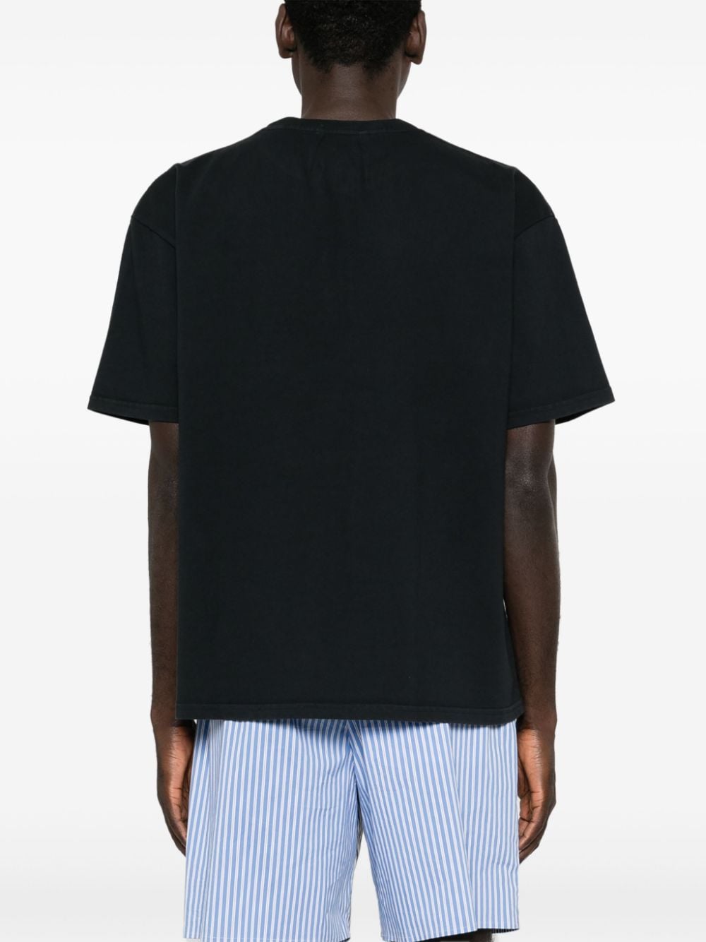 Shop Rhude Logo-print Cotton T-shirt In Black