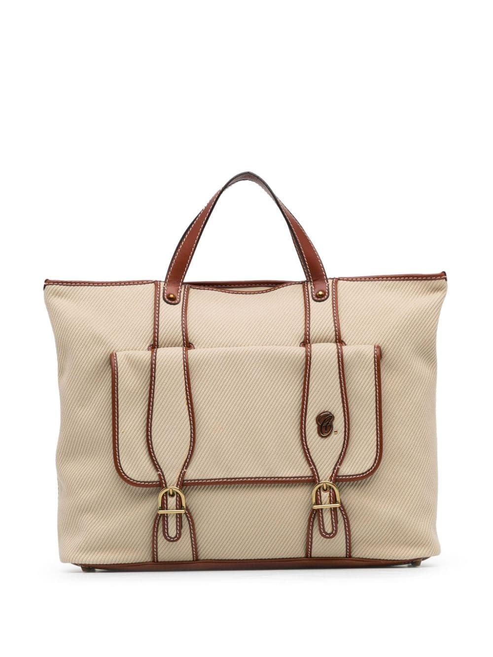 Pre-owned Chloé 2012 Canvas Tote Bag In Brown