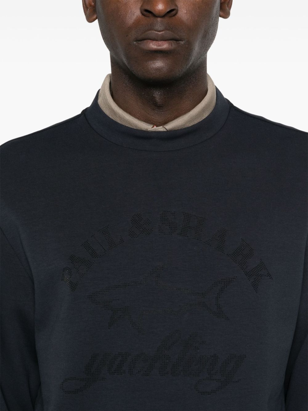 Shop Paul & Shark Rubberised-logo Sweatshirt In Blue