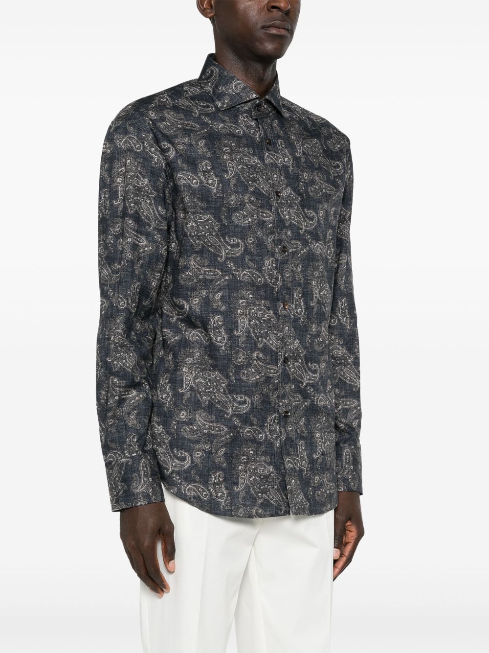 Cheapest online deals Brunello Cucinelli paisley cotton shirt Men