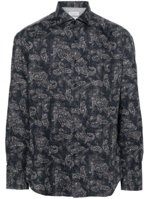 Brunello Cucinelli paisley cotton shirt Men