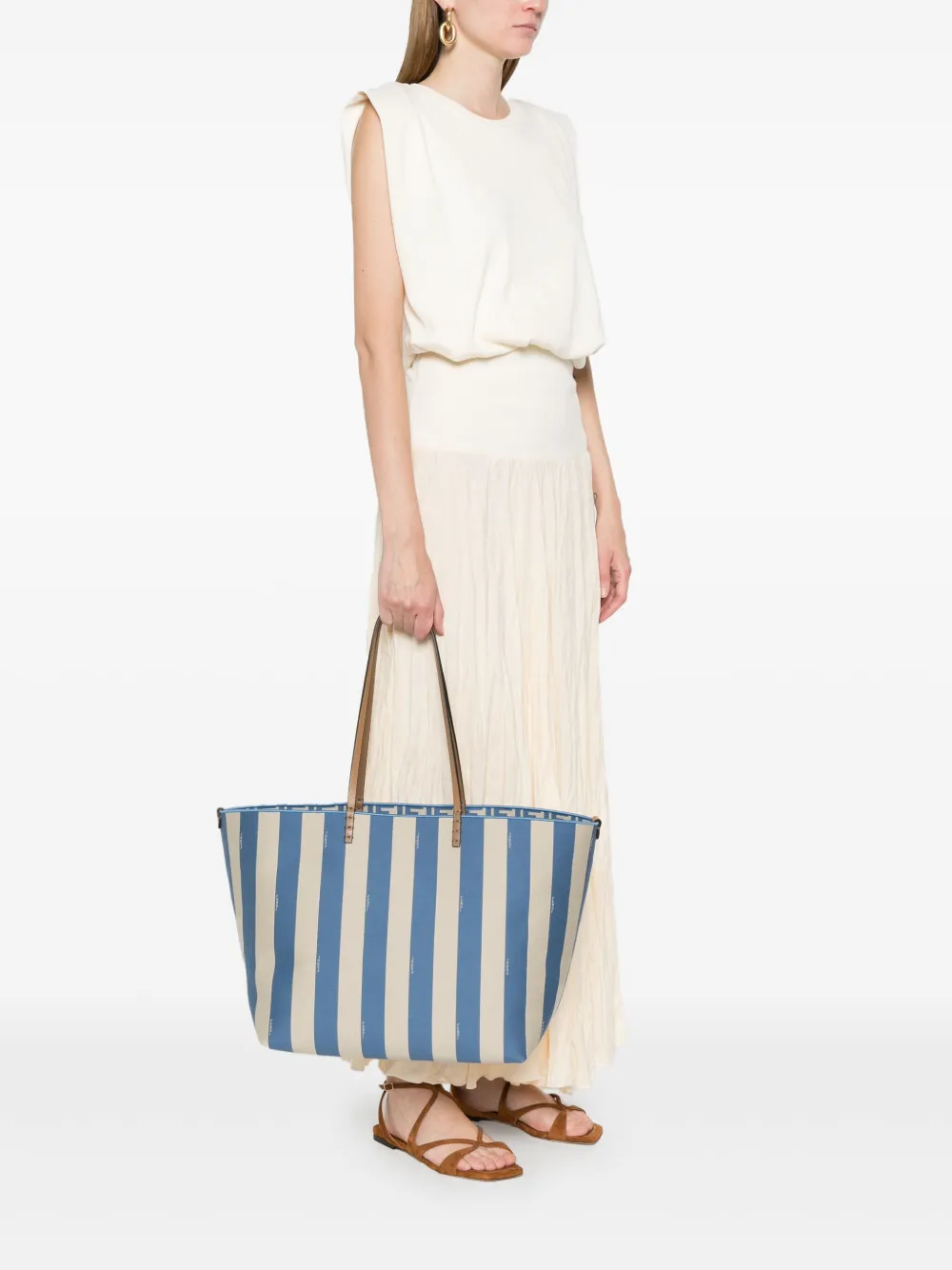 FENDI Roll grote katoenen shopper - Blauw