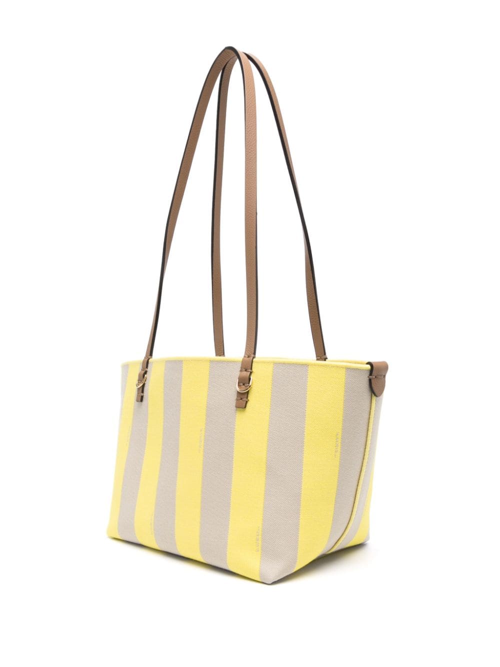 Shop Fendi Small Roll Cotton Tote Bag In Yellow