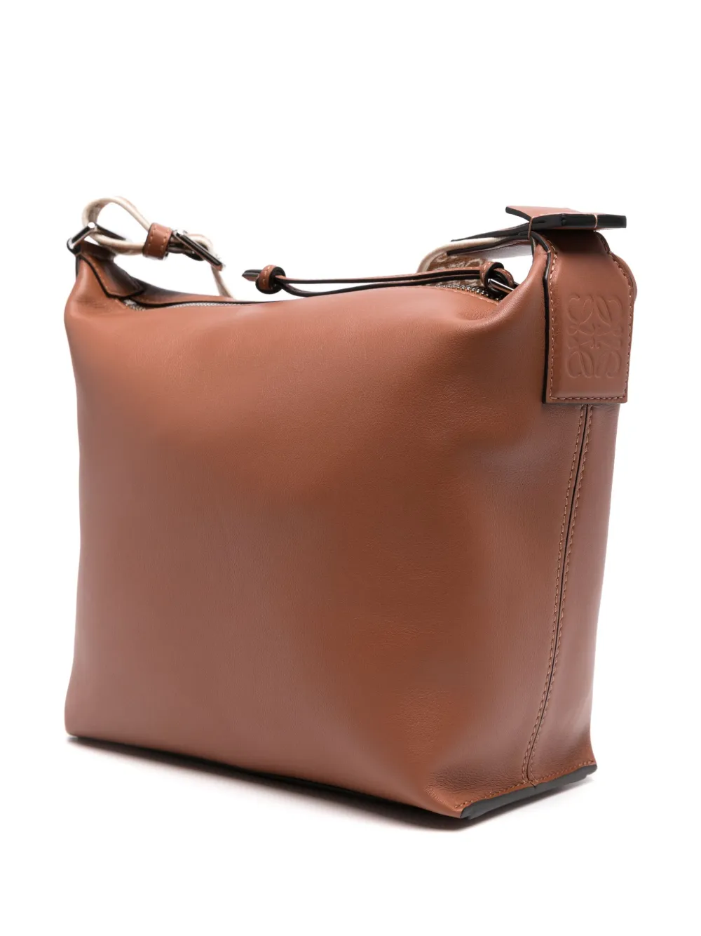 LOEWE Kleine Cubi leren schoudertas Bruin