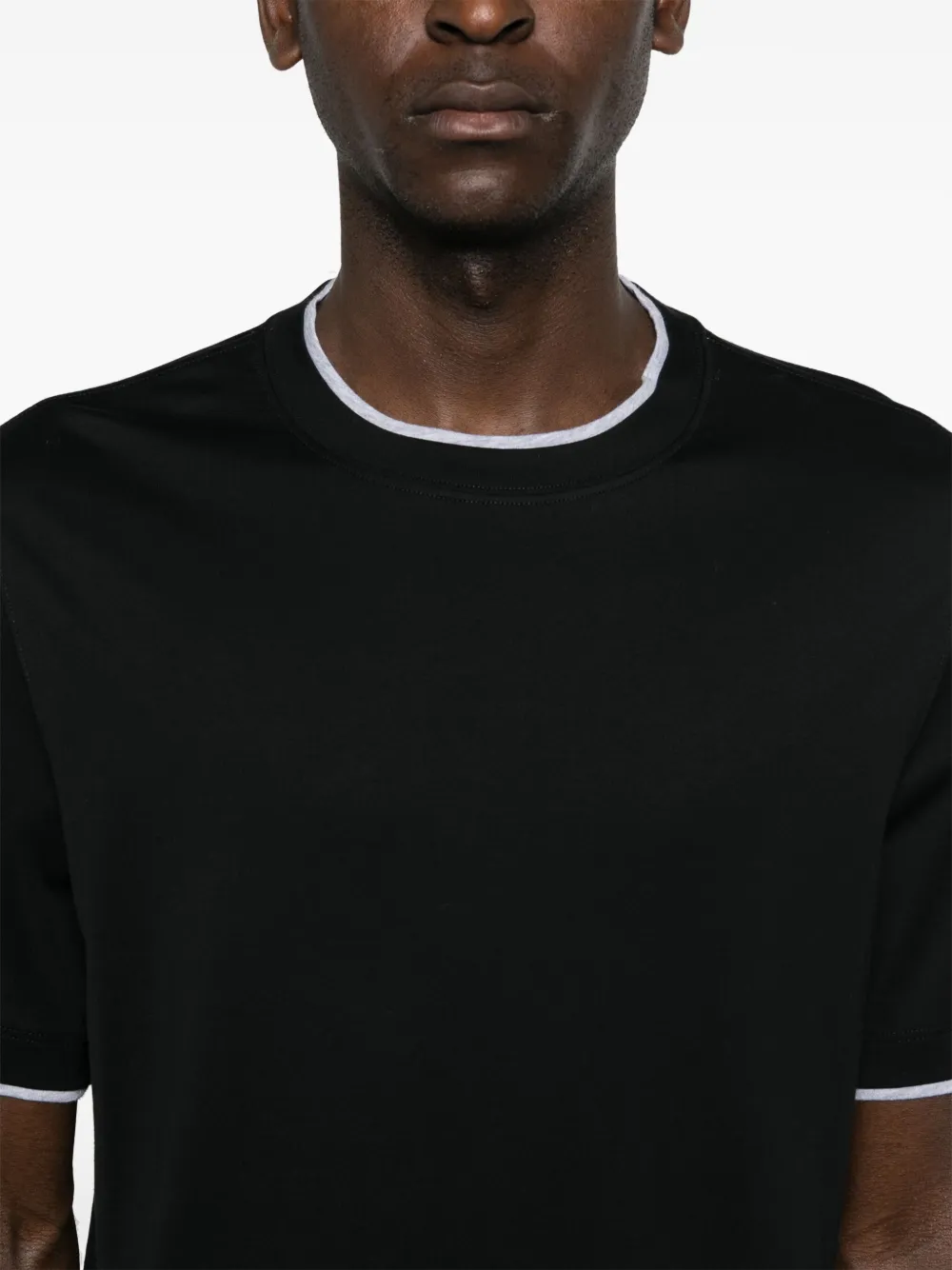 Brunello Cucinelli Gelaagd T-shirt Zwart