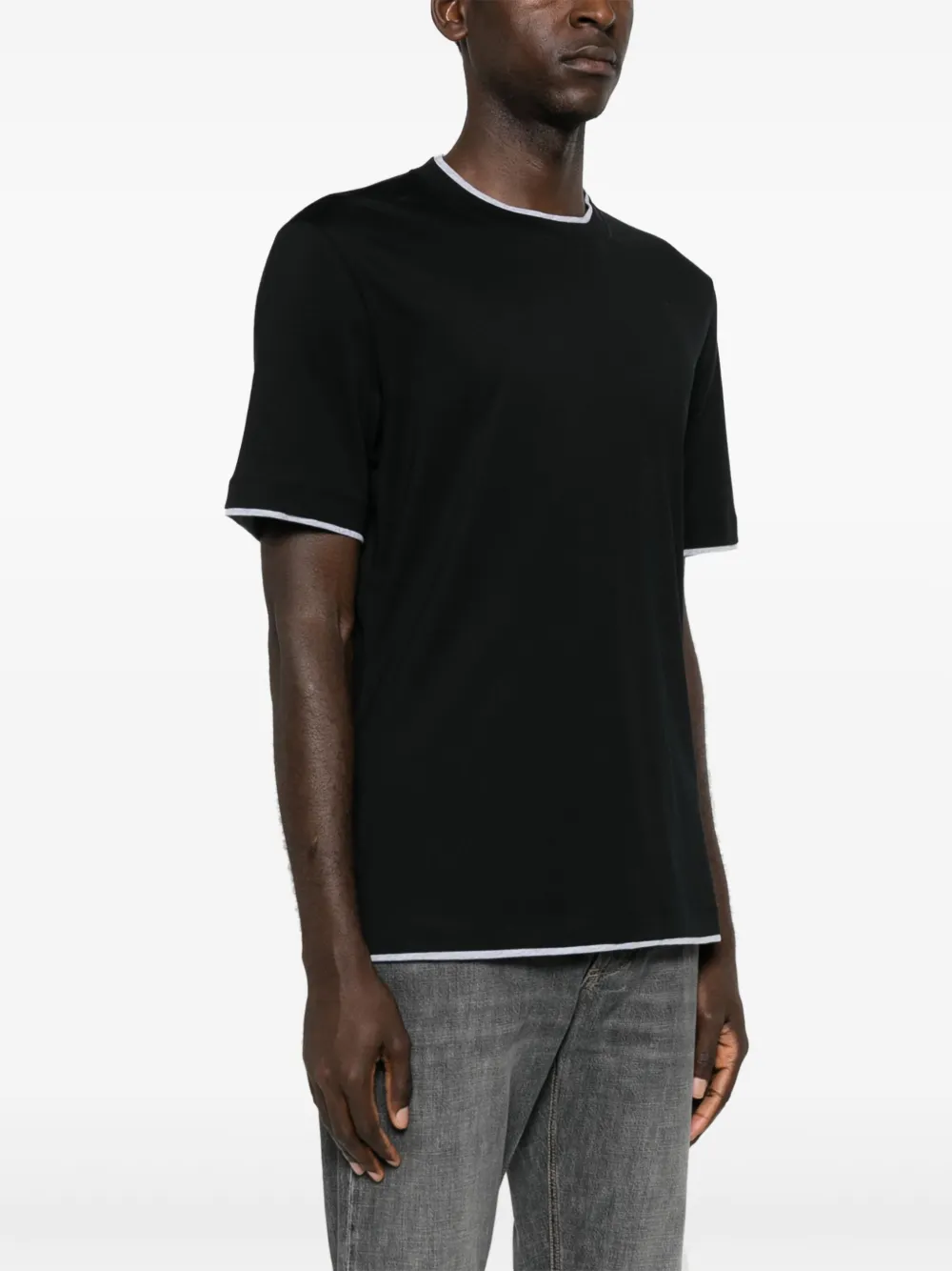 Brunello Cucinelli Gelaagd T-shirt Zwart