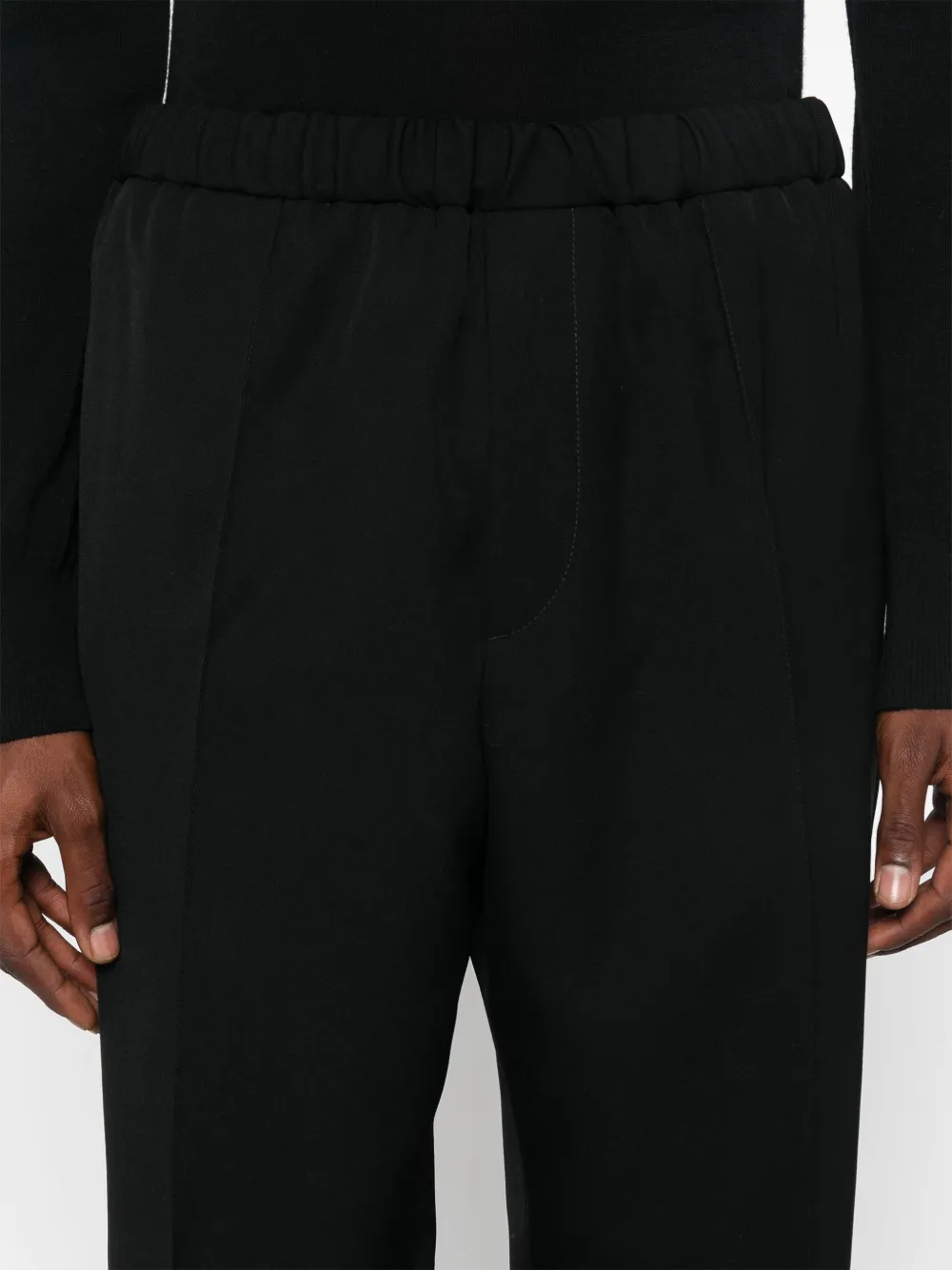 Jil Sander Broek met toelopende pijpen Zwart