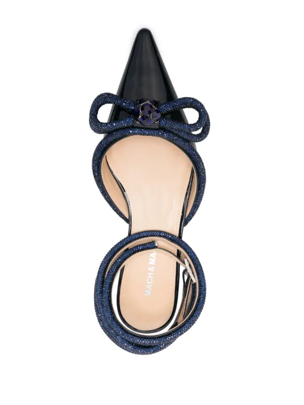 MACH & MACH Double Bow Ballerina Shoes | Blue | FARFETCH