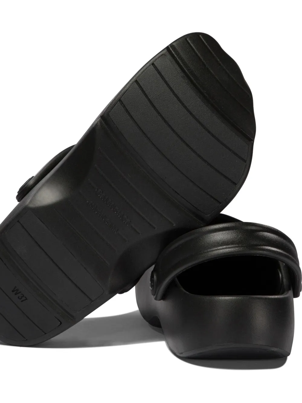 Balenciaga Sunday Molded Rubber Mules In Black
