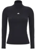 Balenciaga Activewear embroidered-logo turtleneck top - Black