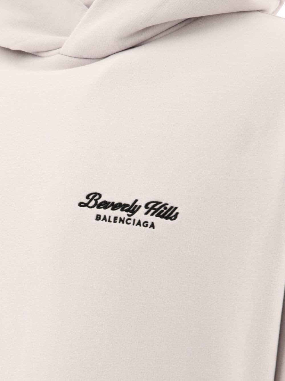 Shop Balenciaga Beverly Hills Embroidered Hoodie In 中性色