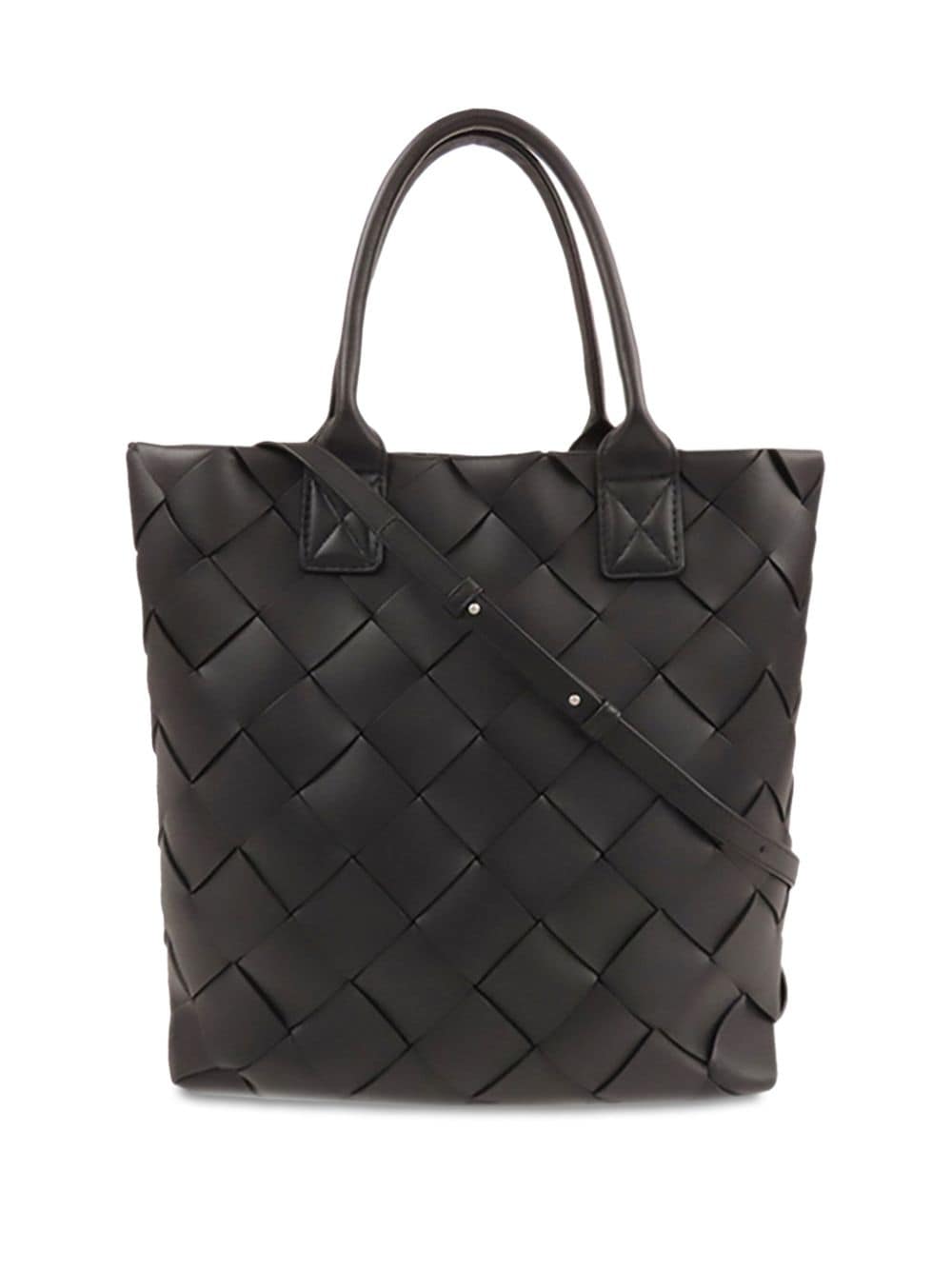 Pre-owned Bottega Veneta 2019-2022 Intrecciato Maxi Cabat 30 Satchel In Black