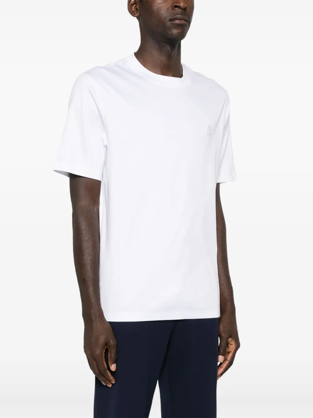 Brunello Cucinelli Cotton T-shirt With Logo Print In White