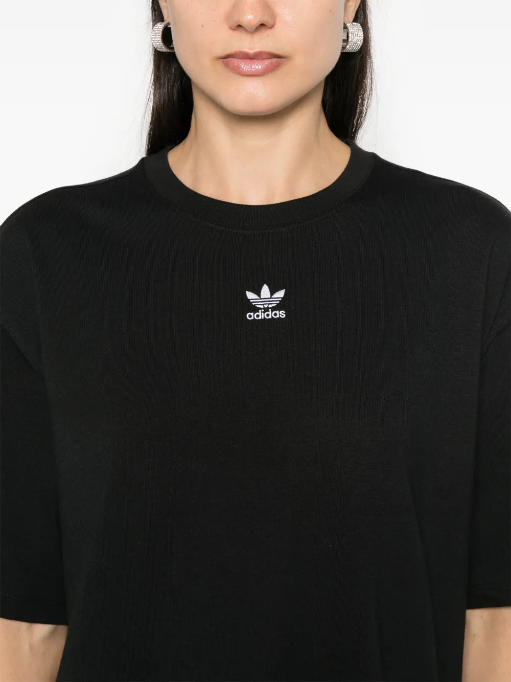 adidas Katoenen T-shirt met geborduurd logo Zwart