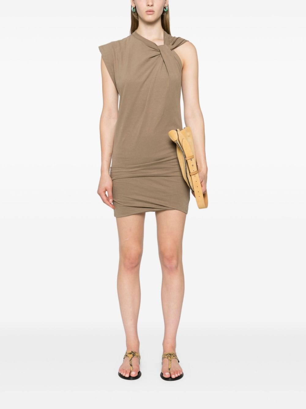 ISABEL MARANT Leany asymmetrische T-shirtjurk - Beige