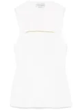 Alexander McQueen slashed knitted top - Neutrals