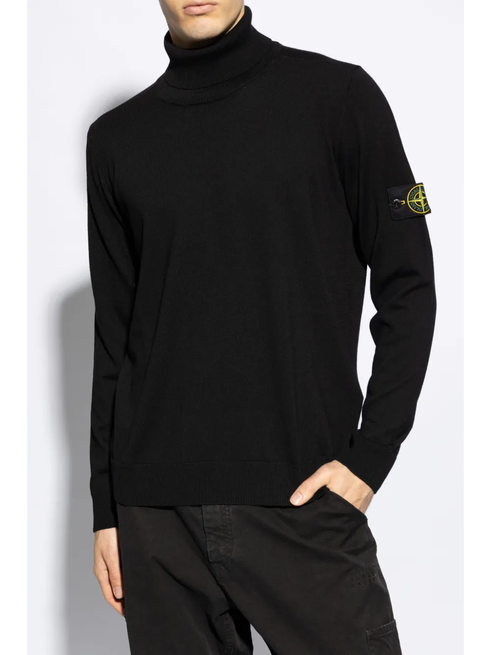 Stone Island Trui met Compass-logopatch Zwart