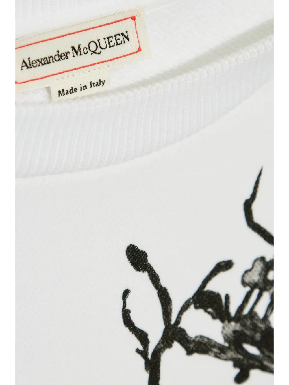 Alexander Mcqueen Boxy Cherry Blossom Skull Sweat In White