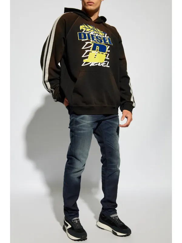★送関込み★ Diesel S-Roxt Hoodie Stripe Diesel S-Roxt-Hood-Stripe Hoodie | Black | FARFETCH HK