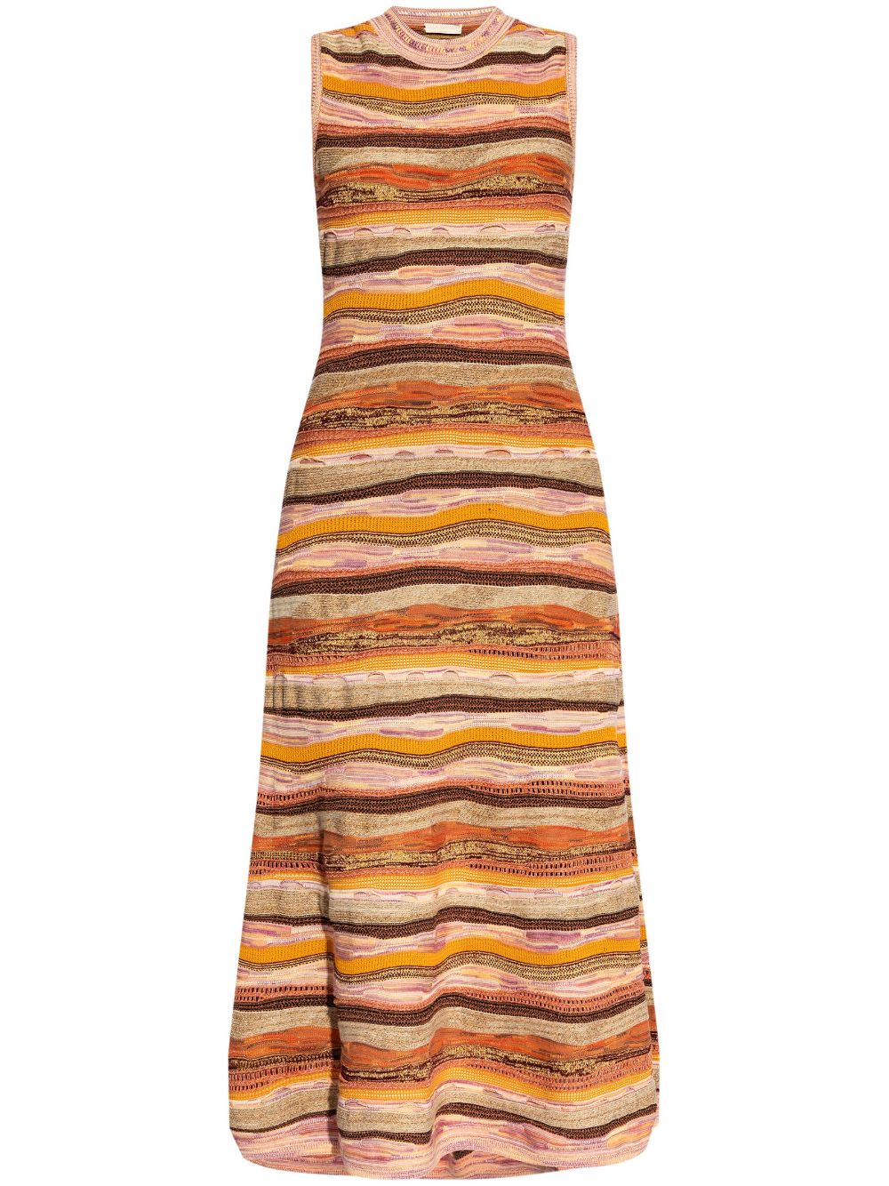 Shop Ulla Johnson Fauna Jacquard Sleeveless Dress In Orange