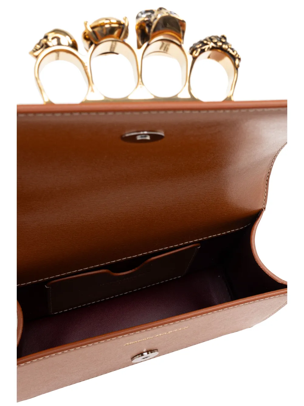Alexander McQueen Kleine crossbodytas met sieraden Bruin