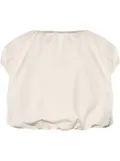 Gestuz cropped short-sleeve blouse - Neutrals