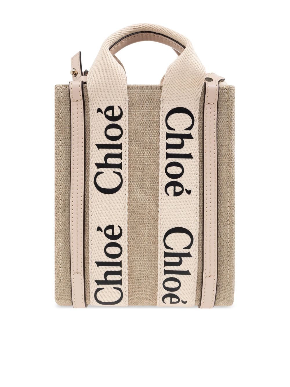 Shop Chloé Logo-print Panelled Tote Bag In Neutrals