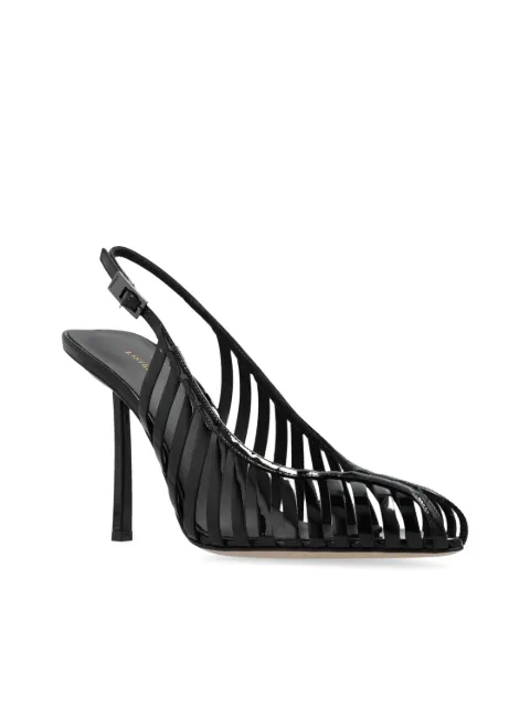 Le Silla Cage leather 100mm sling back pumps 3402C090BLPPKAB - 3
